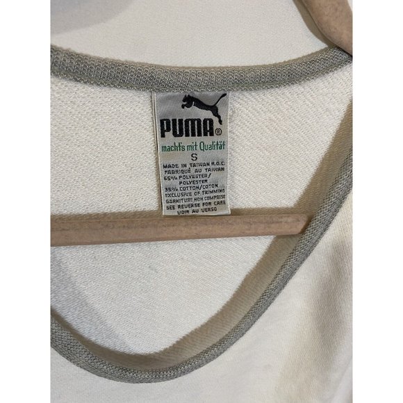 Puma Sports Shirt Womens Small White Gray Trim Logo Pullover Tank Top Women. - Picture 3 of 6
